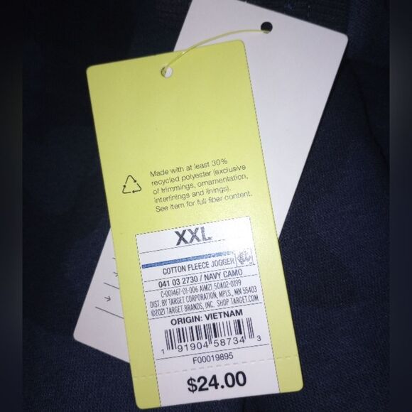 All In Motion Navy Camo Fleece Joggers Size XXL NWT - Picture 4 of 6